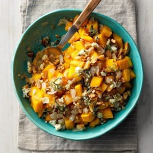 Pumpkin with Walnuts and Blue Cheese