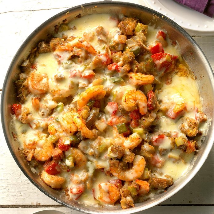 Ragin’ Cajun Eggplant and Shrimp Skillet