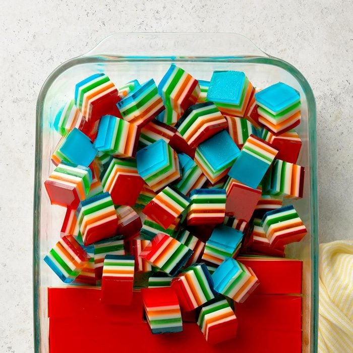 Rainbow Gelatin Cubes