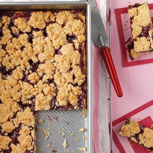 Raspberry Linzer Bars