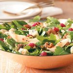 Raspberry Pear Salad with Glazed Walnuts