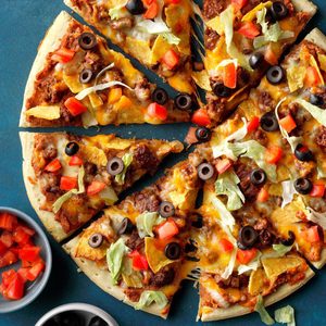 Refried Bean-Taco Pizza