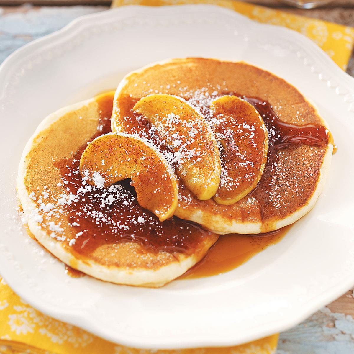 Ricotta Pancakes with Cinnamon Apples