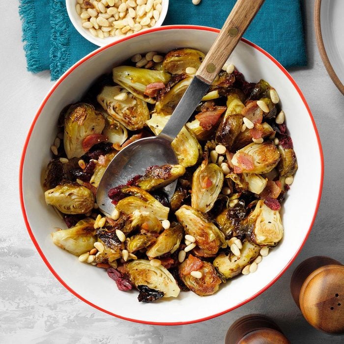 Roasted Balsamic Brussels Sprouts with Pancetta