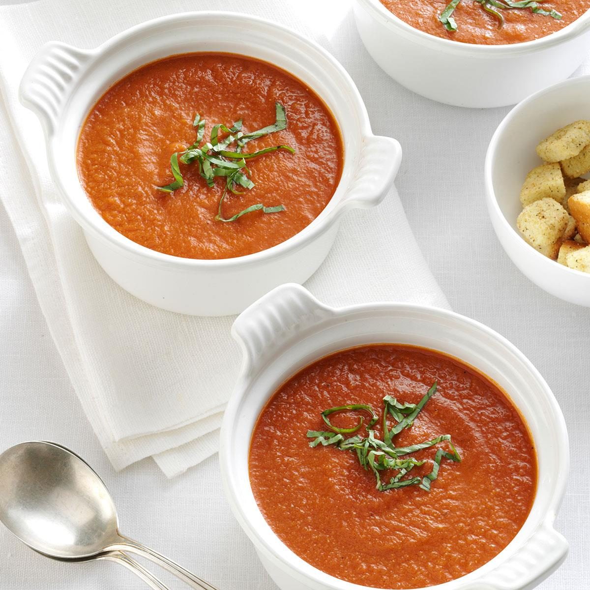 Roasted Tomato Soup with Fresh Basil Recipe: How to Make It