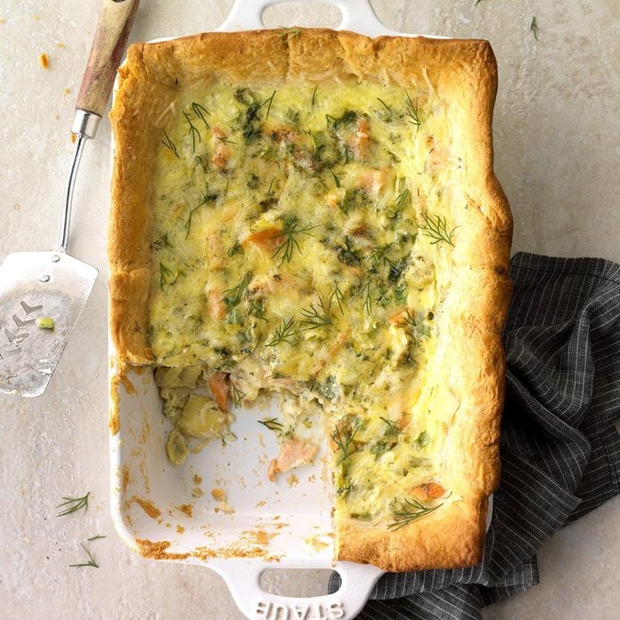 Salmon and Artichoke Quiche Squares