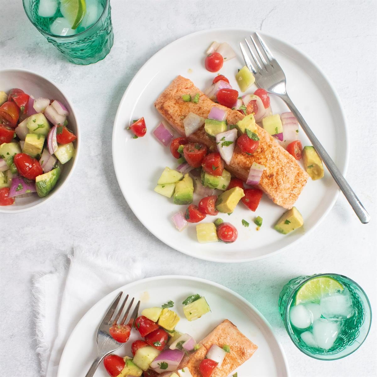 Salmon with Vegetable Salsa