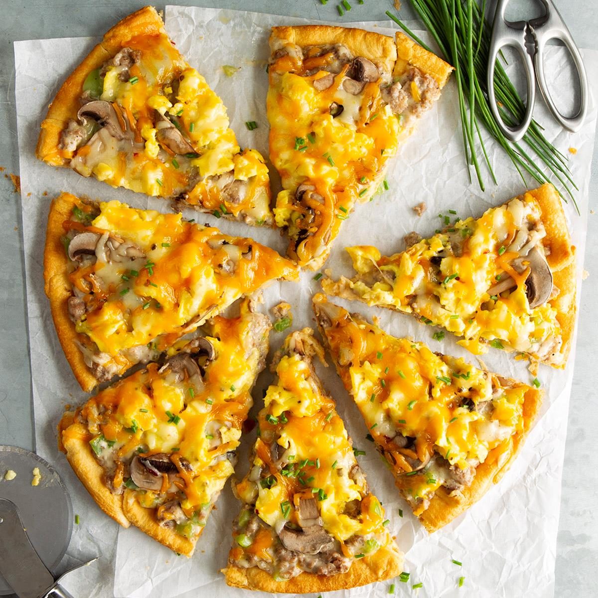 Egg & Sausage Breakfast Pizza