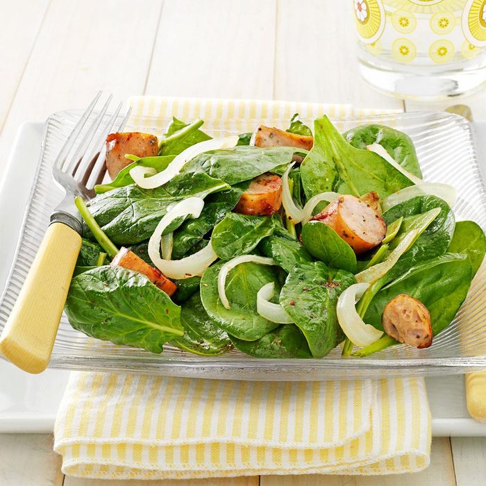 Sausage spinach salad
