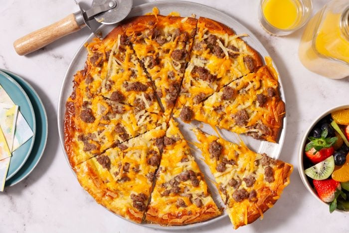 Sausage And Hashbrown Breakfast Pizza