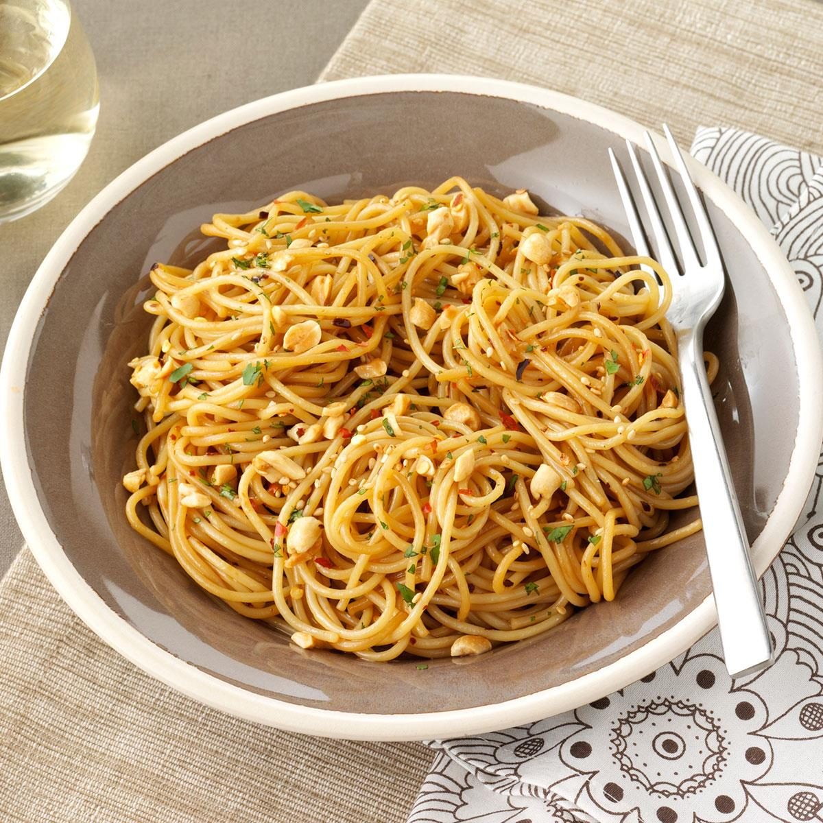 Sesame Spaghetti Salad with Peanuts