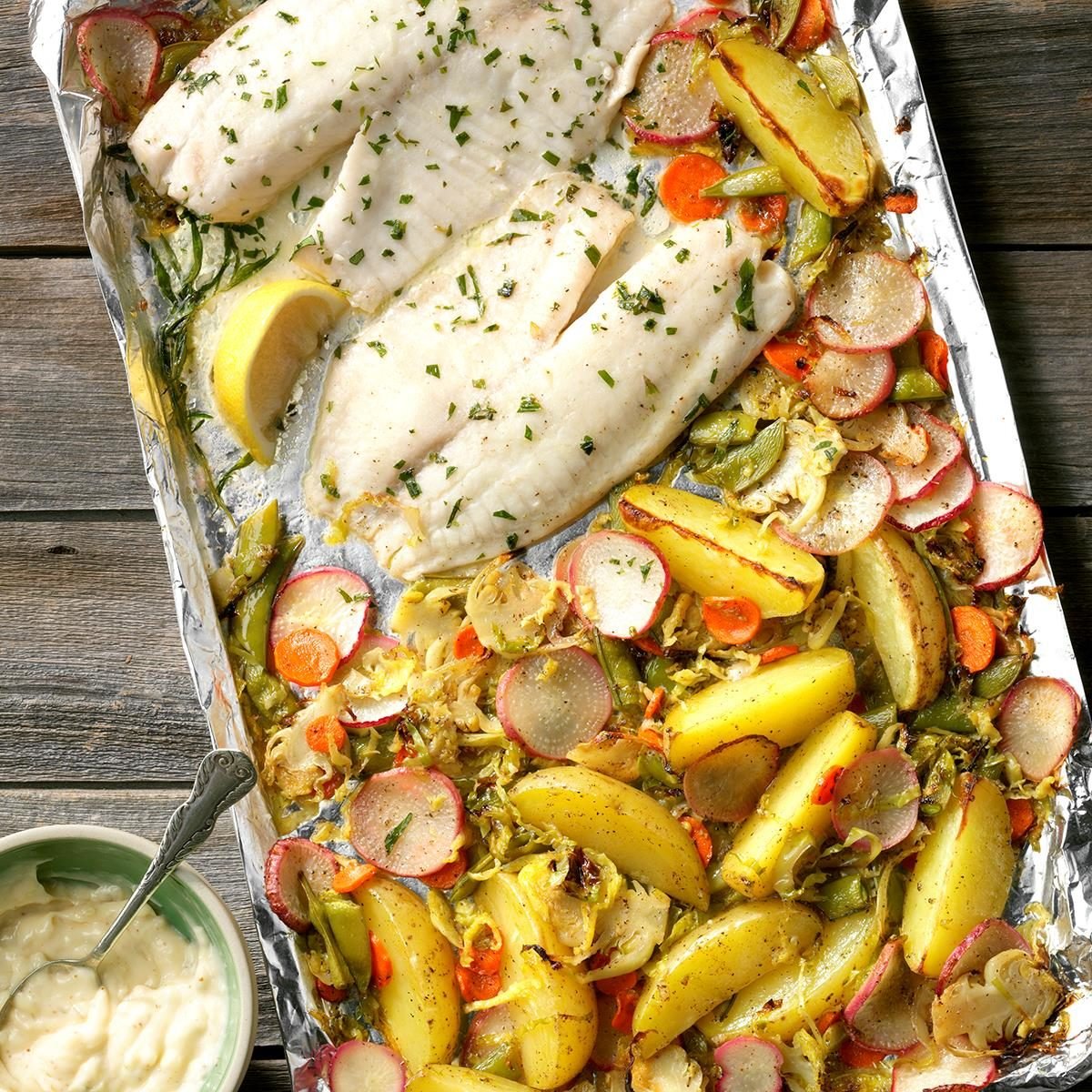 Day 23: Sheet Pan Tilapia and Vegetable Medley