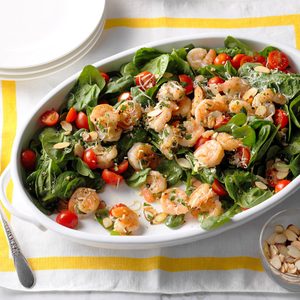 Shrimp Scampi Spinach Salad