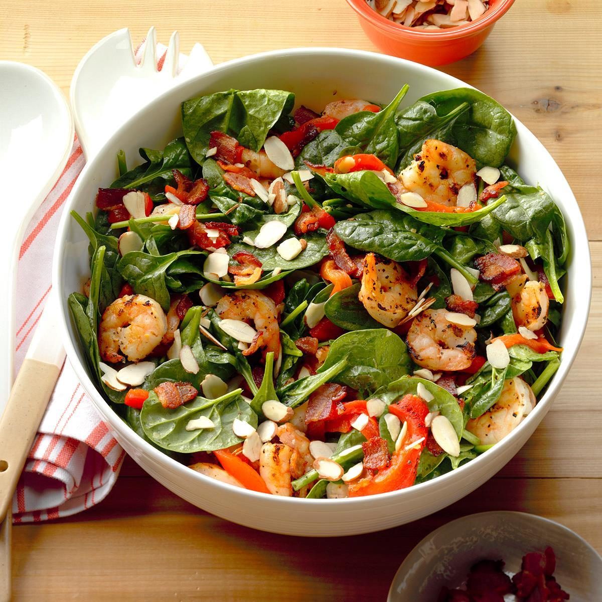 Day 26: Shrimp and Spinach Salad with Hot Bacon Dressing