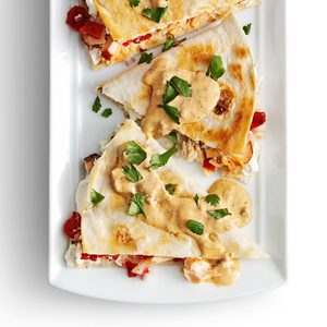 Smoked Salmon Quesadillas with Creamy Chipotle Sauce