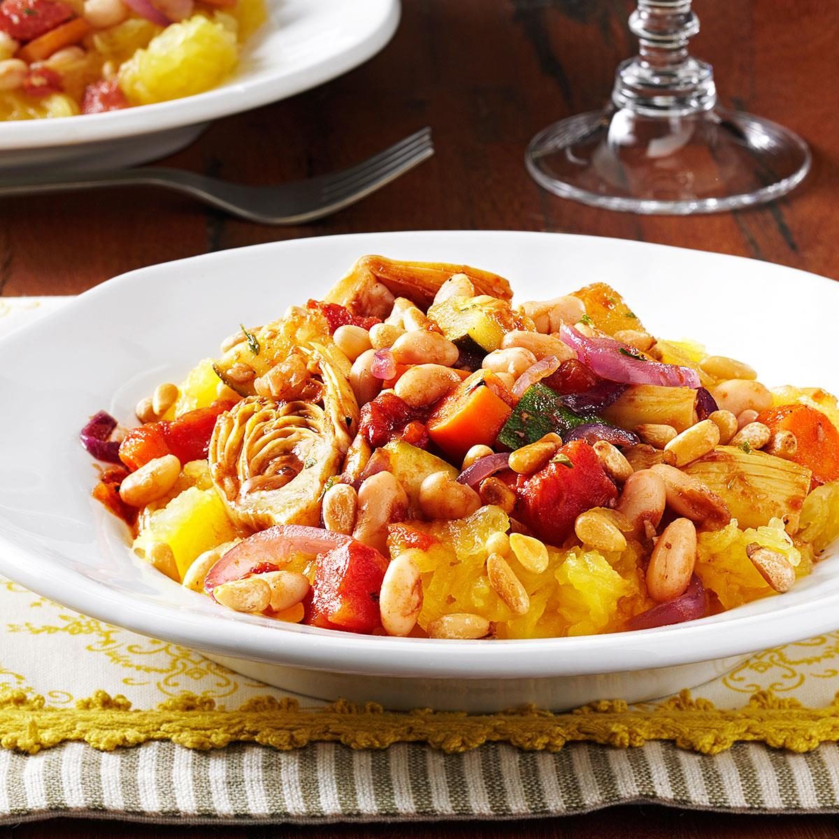 Vegan Spaghetti Squash with Balsamic Vegetables