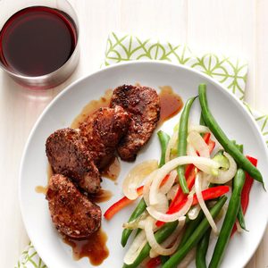 Spiced Pork Medallions with Bourbon Sauce