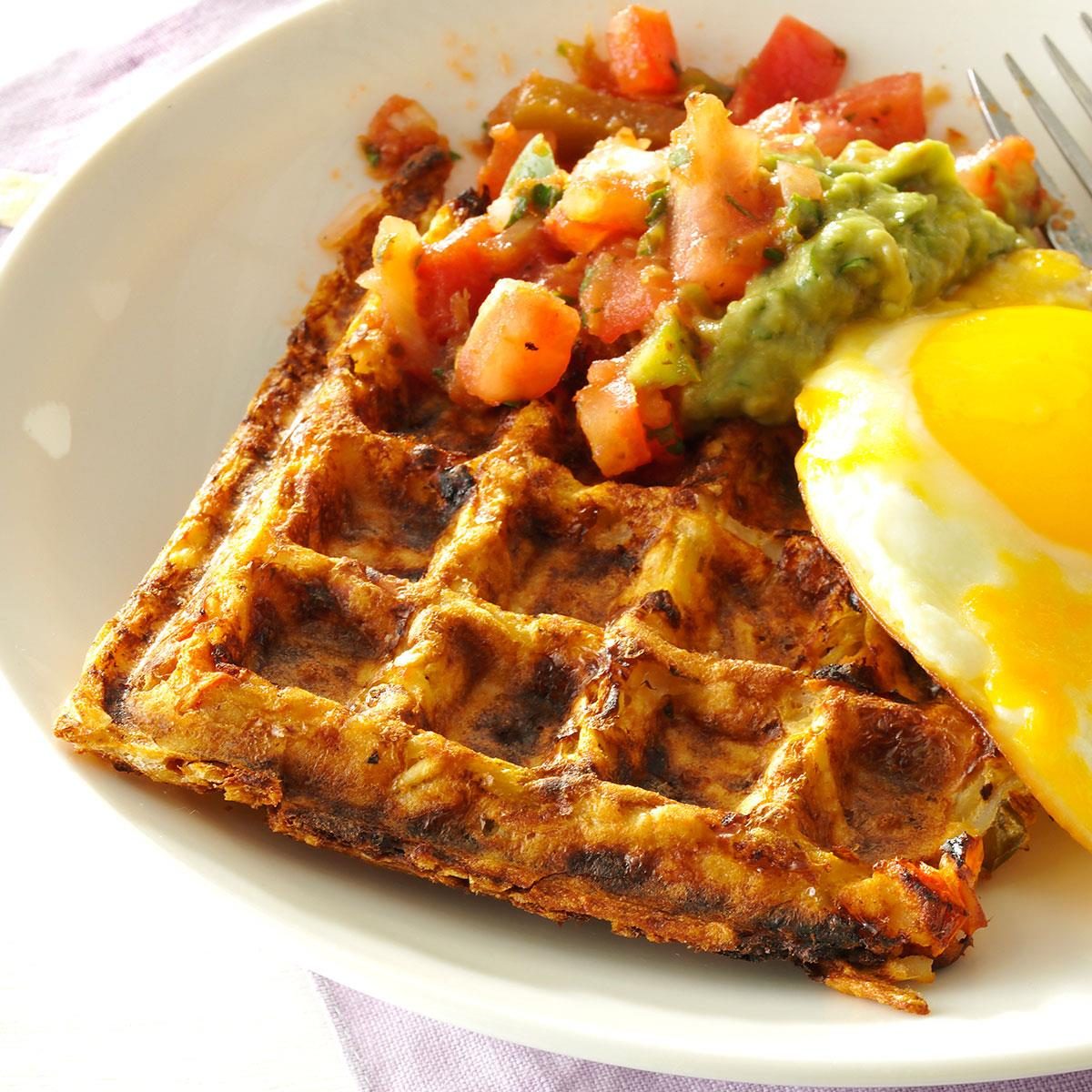 Egg & Cheese Hash Brown Waffles