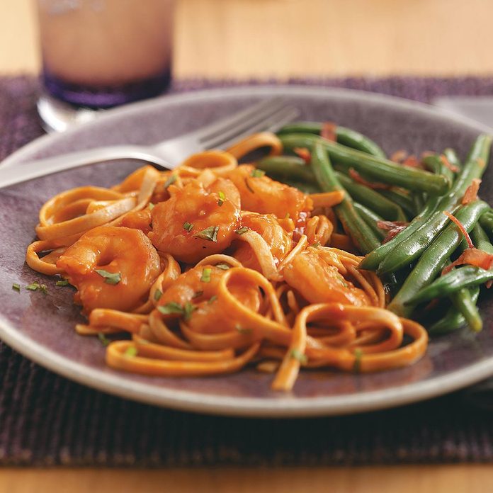 Spicy Tomato Shrimp Fettuccine