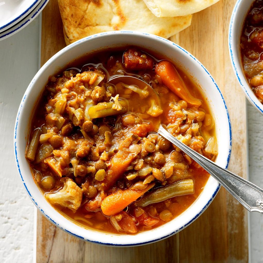 Spicy Veggie & Lentil Soup