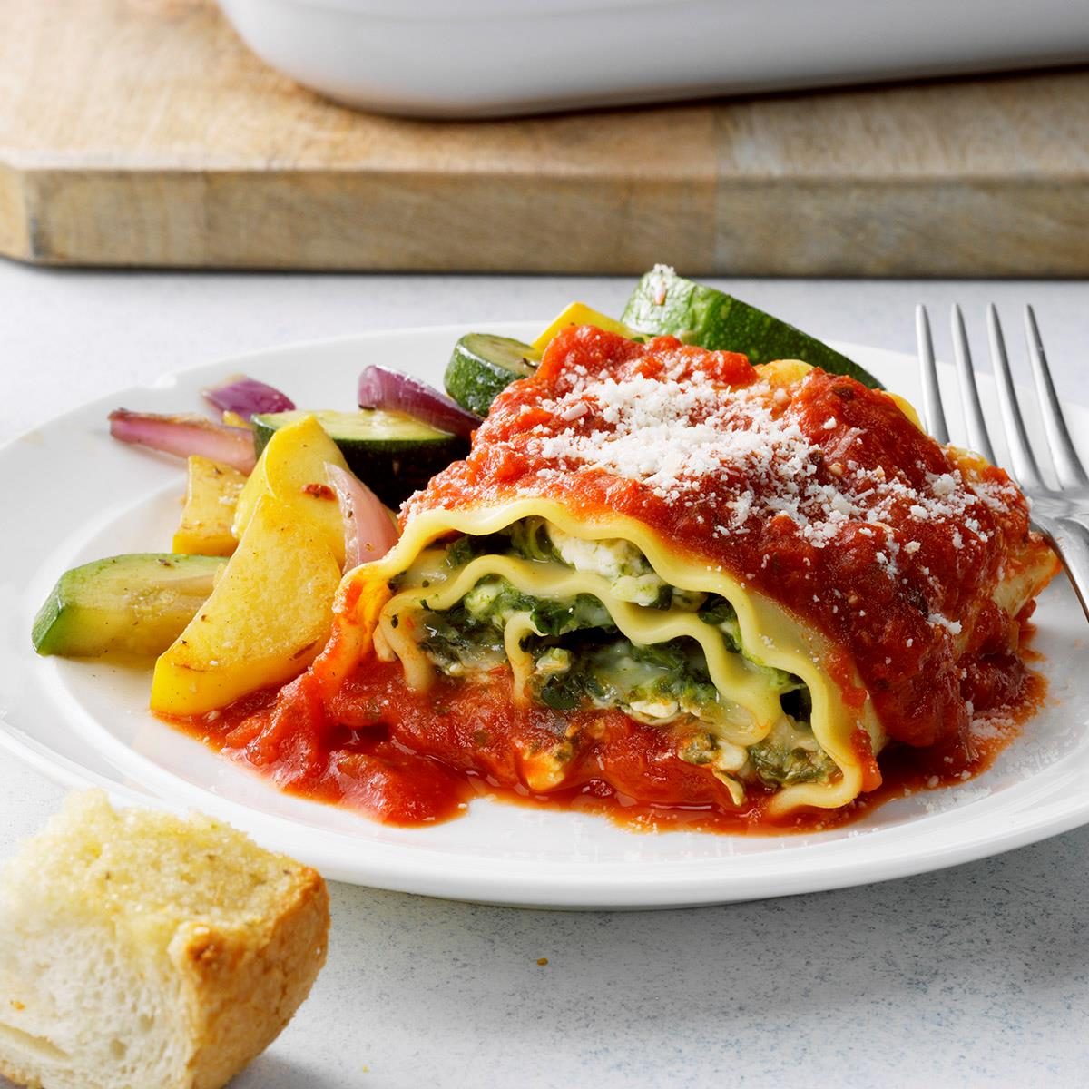 Spinach and Cheese Lasagna Rolls