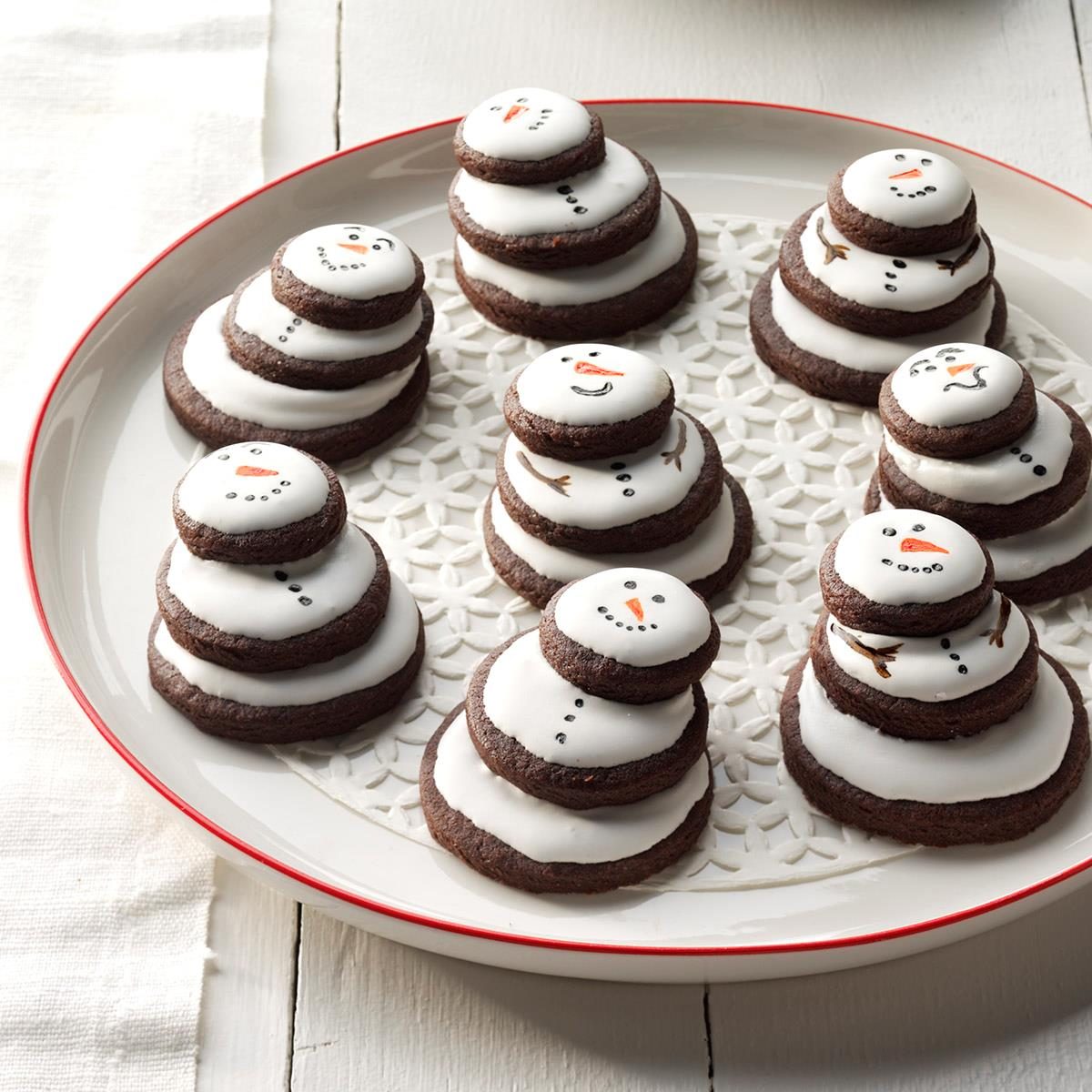 Stacked Snowman Cookies