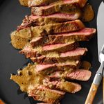 Steak with Creamy Peppercorn Sauce