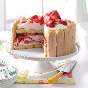 Strawberry Ladyfinger Icebox Cake