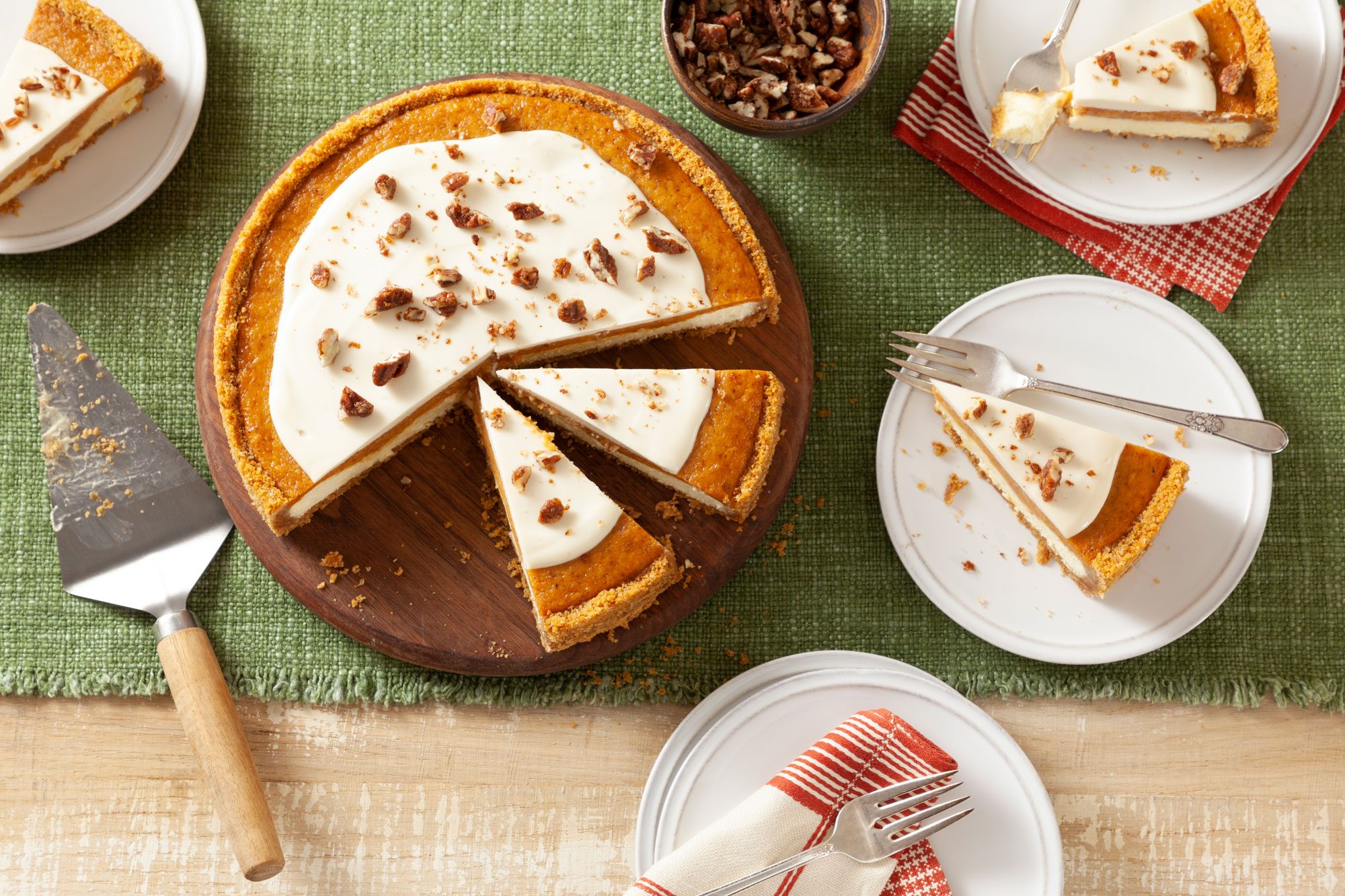 Sweet Potato Cheesecake served in plates