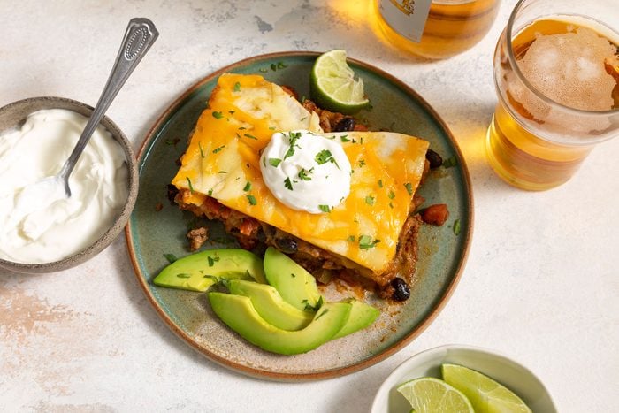 Taco Lasagna with Sour Cream Topping