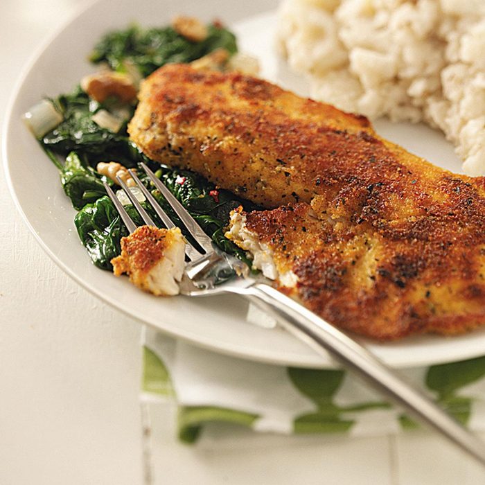 Tilapia with Sauteed Spinach