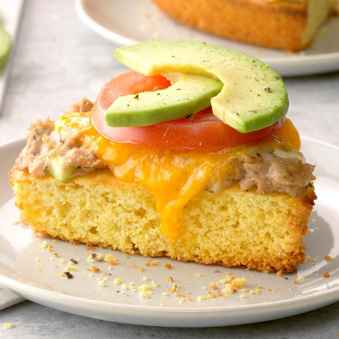 Tuna Melt on Cornbread