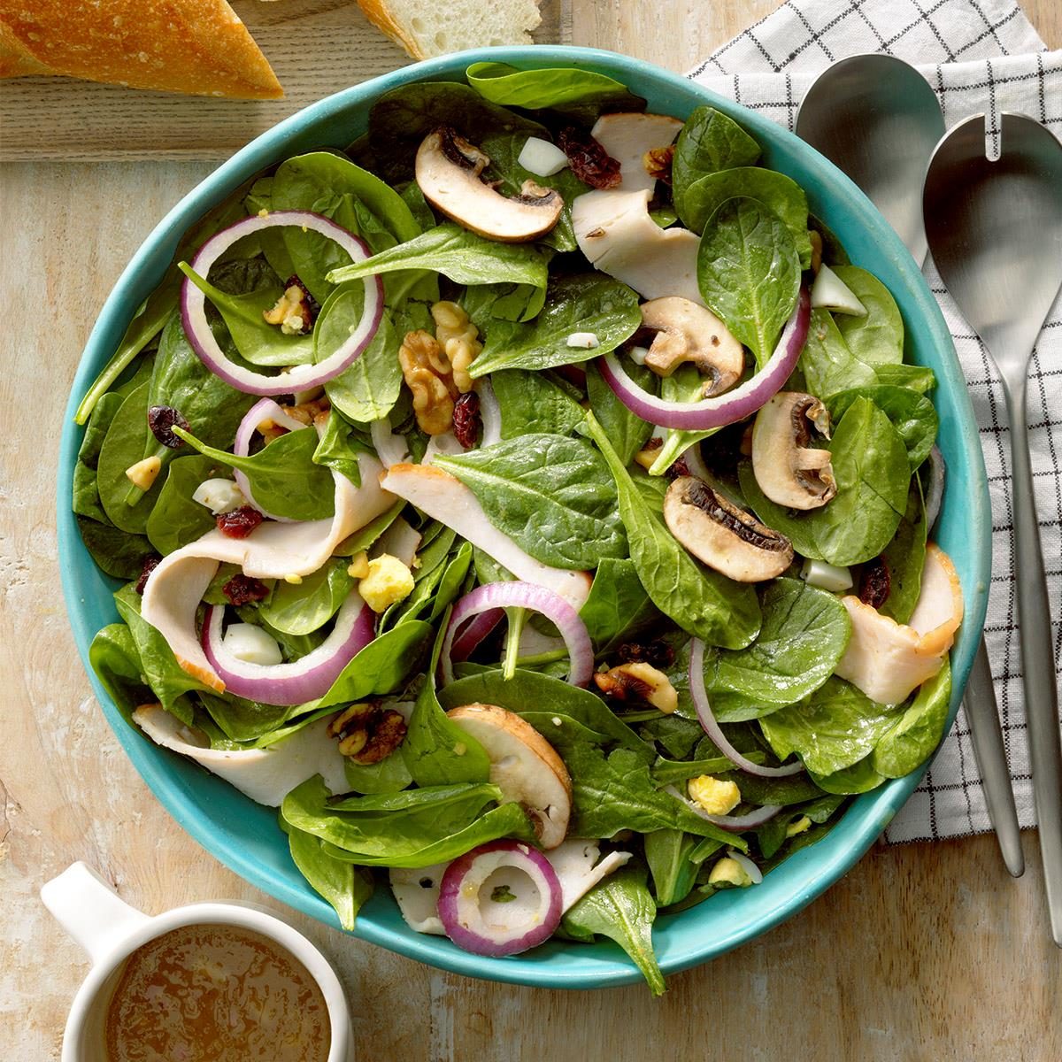 Turkey Spinach Salad with Maple Dressing