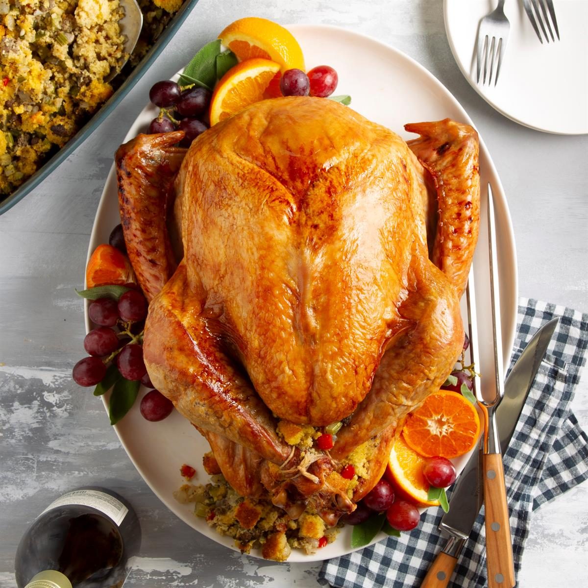 Turkey with Sausage-Cornbread Stuffing