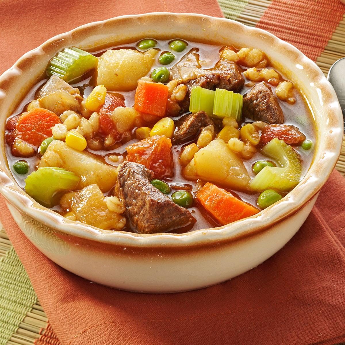 Vegetable Beef Barley Soup Recipe How to Make It Taste of Home