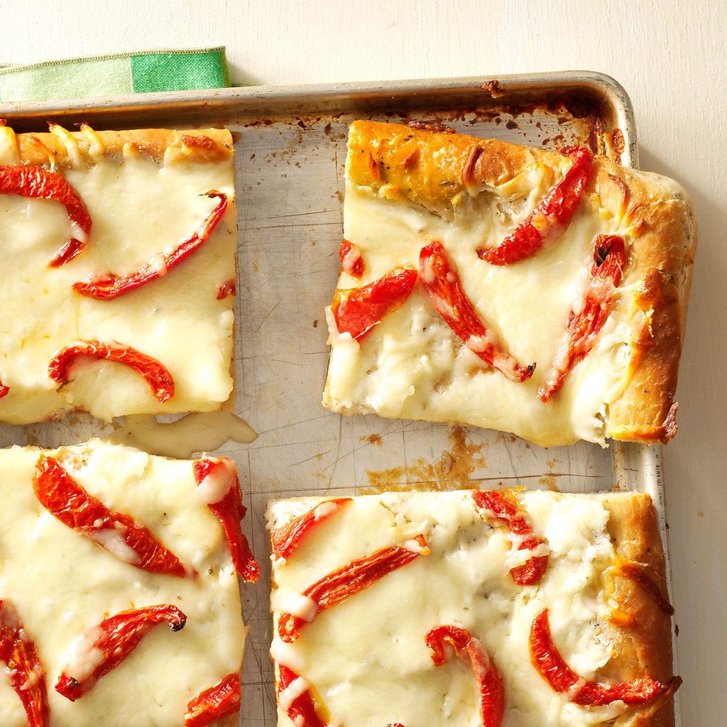 White Pizza with Roasted Tomatoes