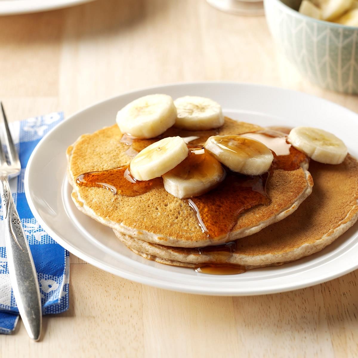Whole Grain Banana Pancakes Recipe | Taste of Home