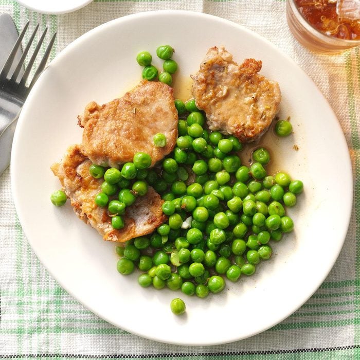 Rosemary Pork Medallions with Peas