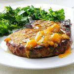 Grilled Curry Pork Chops with Apricot Sauce