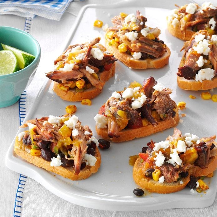 Southwestern Pulled Pork Crostini