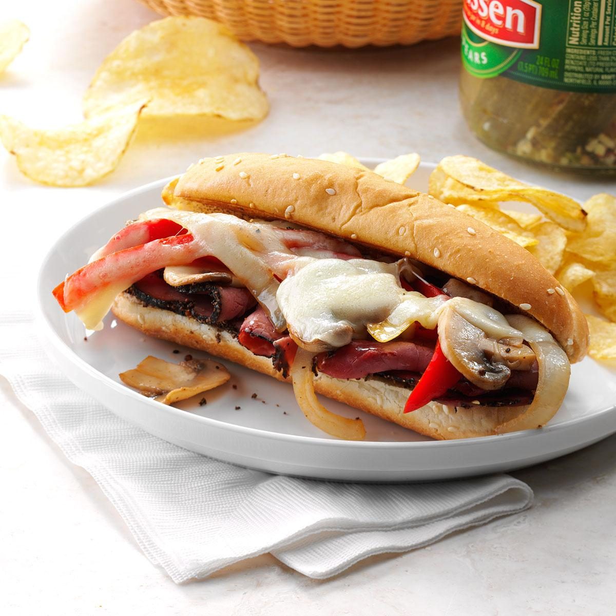 Mushroom Pastrami Hoagies