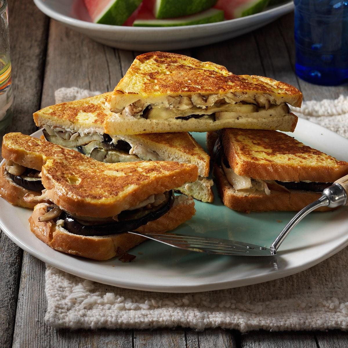 Creamy Eggplant & Mushroom Monte Cristo