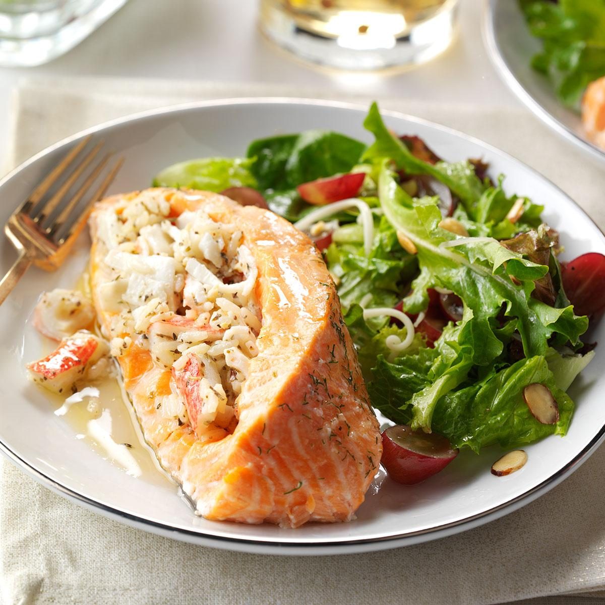 Stuffed Salmon With Crabmeat And Shrimp - Design Corral