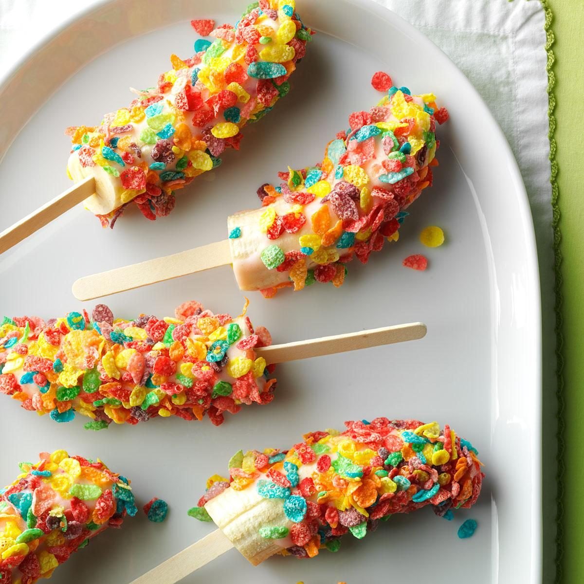 Middle School Age: Frozen Banana Cereal Pops