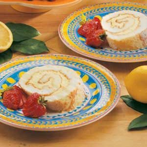 Lemon Angel Cake Roll