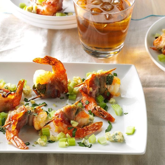 Appetizers & Small Plates: Bacon-Wrapped Blue Cheese Shrimp