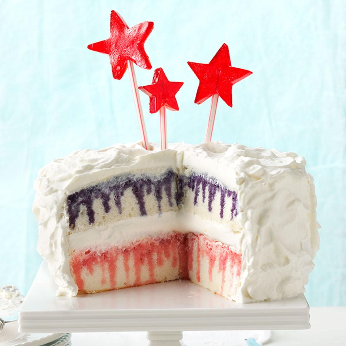 Red, White & Blueberry Poke Cake