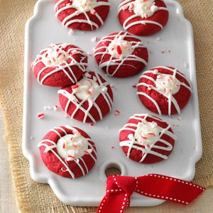 Red Velvet Peppermint Thumbprints