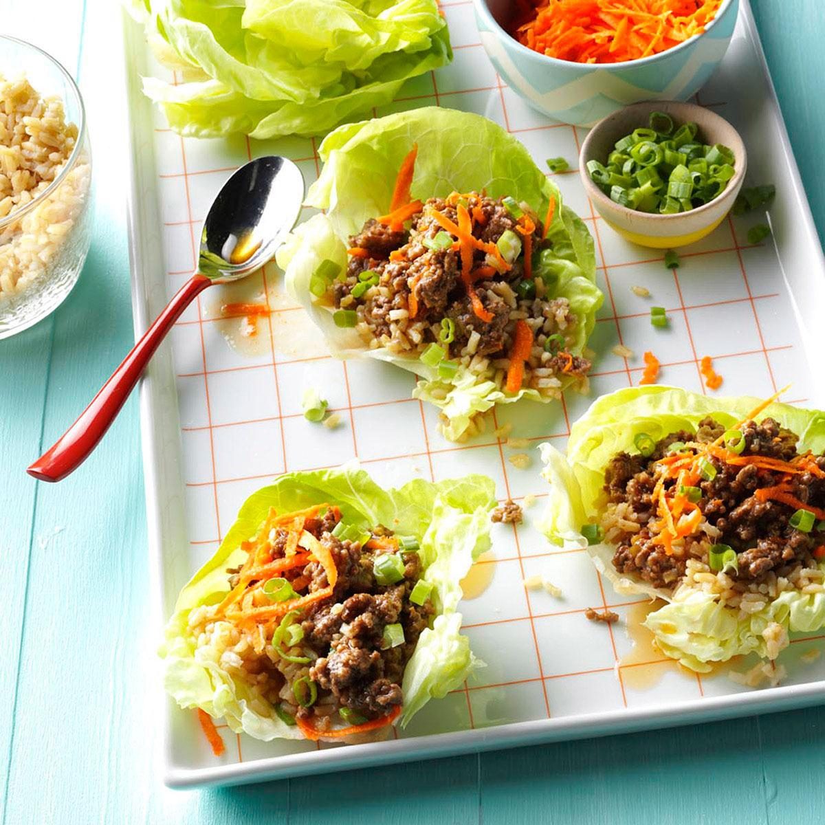 Orange Beef Lettuce Wraps