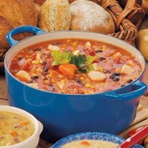 Southwestern Chicken Barley Soup